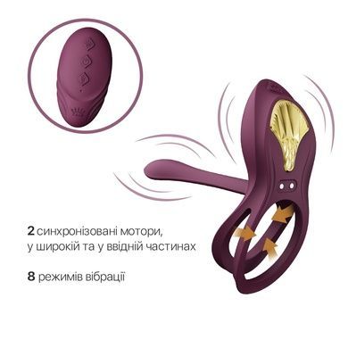 Смарт-ерекційне кільце Zalo BAYEK Velvet Purple SO6645 фото