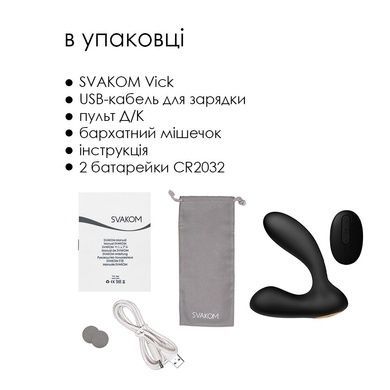 Массажер простаты и вибратор точки G Svakom Vick Black SO4849 фото