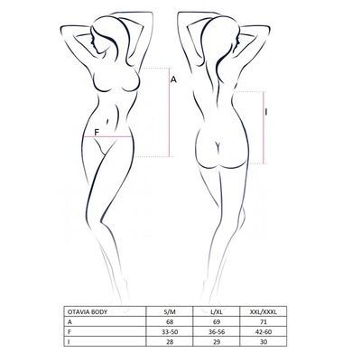 Боді монокіні з глибоким декольте Passion OTAVIA BODY S/M, black