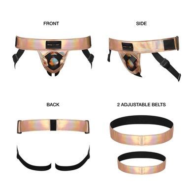 Трусы для страпона Strap-On-Me Curious Holographic Rose Gold SO7812 фото