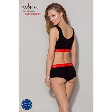 Спортивные женские трусики-шортики из эластичного хлопка Passion M черные