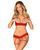 Комплект Obsessive Ingridia 2-pcs crotchless set XL/2XL, красный, с доступом, открытая грудь