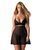 Бебі-дол Obsessive Nutris babydoll & thong XL/2XL чорний