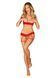 Комплект Obsessive Ingridia 2-pcs crotchless set XL/2XL, красный, с доступом, открытая грудь