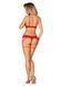 Комплект Obsessive Ingridia 2-pcs crotchless set XL/2XL, красный, с доступом, открытая грудь