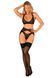Комплект белья Obsessive Donna Dream 3-pcs set XS/S Black, бюстгальтер, стринги, пояс для чулок