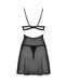 Бебі-дол Obsessive Nutris babydoll & thong XL/2XL чорний