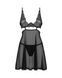 Бебі-дол Obsessive Nutris babydoll & thong XL/2XL чорний
