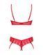 Комплект Obsessive Ingridia 2-pcs crotchless set XL/2XL, красный, с доступом, открытая грудь