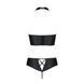 Комплект з екошкіри Passion NANACY BIKINI 4XL/5XL black, бра та трусики з імітацією шнурівки