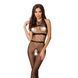 Бодистокинг Passion BS048 black, комбинезон, имитация колгот и открытого топа S/M/L