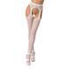 Мереживні колготки-бодістокінги Passion S014 One Size, White, імітація панчіх та пояса з гартерами