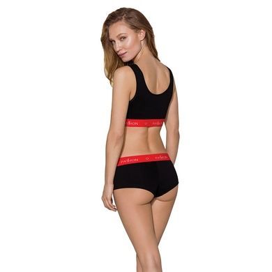 Спортивные женские трусики-шортики из эластичного хлопка Passion S черные