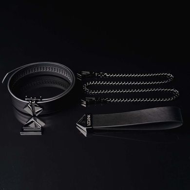 Повідець LOCKINK Tied Collar with Leash Set Black SX0829 фото