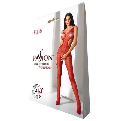 Еротичний бодістокінг з малюнком Passion BS085 red One size