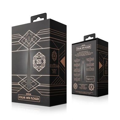 Ошейник с флогером Rosy Gold Black SX1198 фото