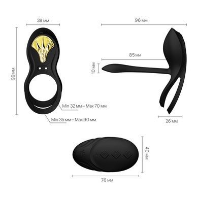 Смарт-эрекционное кольцо Zalo BAYEK Obsidian Black SO6646 фото
