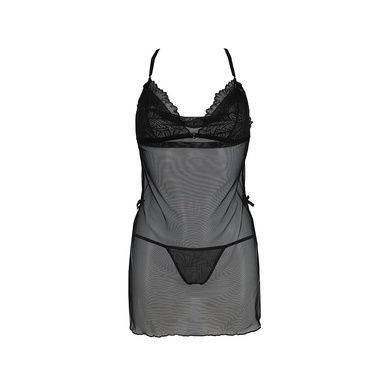 Пеньюар Passion DELIENA CHEMISE XXL/XXXL black, стринги с заниженной талией