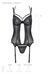 Корсет Passion DROSERA CORSET black, XXL/XXXL, с креплениями для чулок, трусики в комплекте