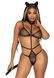 Эротический костюм кошки Leg Avenue Roleplay Sex Kitten One size Black, боди, ушки, чокер