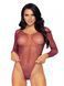 Сітчасте боді зі стразами Leg Avenue Crystalized fishnet bodysuit Burgundy One Size