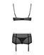Еротичний костюм покоївки Obsessive Maidme set 5pcs L/XL, бюстгальтер, пояс з фартухом, панчохи, стр
