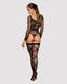(SALE) Бодістокінг Obsessive Bodystocking G320 S/M/L, панчохи, боді, декор у вигляді ліній
