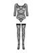 (SALE) Бодістокінг Obsessive Bodystocking G320 S/M/L, панчохи, боді, декор у вигляді ліній