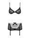 Еротичний костюм покоївки Obsessive Maidme set 5pcs L/XL, бюстгальтер, пояс з фартухом, панчохи, стр