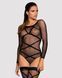 (SALE) Бодістокінг Obsessive Bodystocking G320 S/M/L, панчохи, боді, декор у вигляді ліній