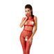 Бодістокінг Passion BS048 red, комбінезон, імітація колгот та відкритого топа S/M/L