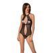 Сітчасте боді з мереживом на грудях Passion SATARA BODY S/M black