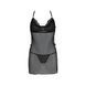 Пеньюар Passion DELIENA CHEMISE XXL/XXXL black, стринги с заниженной талией