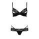Комплект білизни Passion Exclusive NORTH SET S/M, black, ліф и трусики з елементами під латекс
