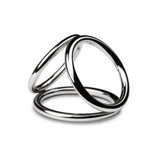 Потрійне ерекційне кільце Sinner Gear Unbendable &ndash; Triad Chamber Metal Cock and Ball Ring &ndash; Medium SO4618 фото