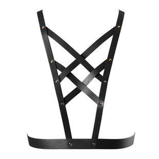 Портупея из экокожи Bijoux Indiscrets Maze &ndash; Cross Cleavage Harness Black