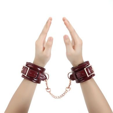 Кожаные наручники Liebe Seele Wine Red Wrist Cuffs SO9452 фото
