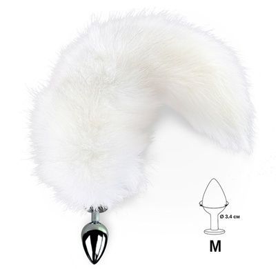 Анальна пробка з хвостом Art of Sex size M White fox SO6184 фото