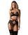 Комплект Obsessive Novenes 3-pcs set, M/L, прозорий ліф на кісточках, стрінги, пояс