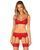 Комплект Obsessive Ingridia 3-pcs set XL/2XL, червоний, бюстгальтер, стрінги, пояс