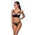 Комплект из эко-кожи с люверсами и ремешками Passion MALWIA BIKINI S/M, black, бра и трусики