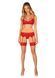 Комплект Obsessive Ingridia 3-pcs set XL/2XL, червоний, бюстгальтер, стрінги, пояс