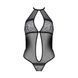 Сітчасте боді з мереживом на грудях Passion SATARA BODY XXL/XXXL black
