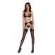 Комплект с открытым доступом Passion DELIENA SET L/XL black, лиф, стринги, пояс для чулок