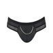 Чоловічі труси з ланцюжком Passion 030 SLIP TOM S/M Black, екошкіра, відкриті сідниці