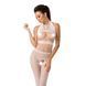 Бодістокінг Passion BS048 white, комбінезон, імітація колгот та відкритого топа S/M/L