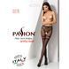 Сетчатые колготки с открытым доступом Passion S015 One Size, Black, имитация чулок и трусиков