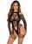 Бодистокинг Leg Avenue Fishnet Garter Harness and Teddy One Size Black