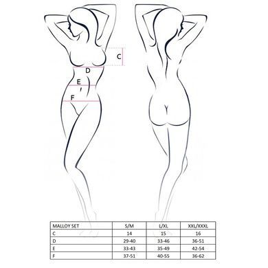 Костюм зайки Passion MALLOY SET XXL/XXXL, трусики, топик и ушки