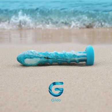 Скляний дилдо Gildo Ocean Wave з силіконовою основою SO8894 фото